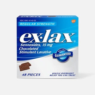 Ex-Lax Regular Strength Sennosides, 15 mg, Stimulant Laxative Chocolated Pieces For Gentle Overnight Relief, , large