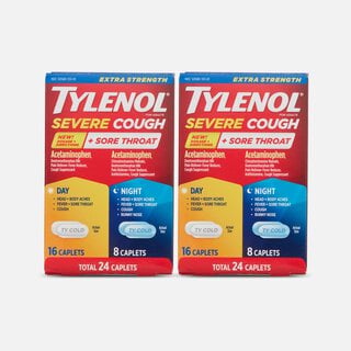 Tylenol Cold Extra-Strength Severe Cough + Sore Throat Day & Night Caplets, 24 ct. (2-Pack), , large
