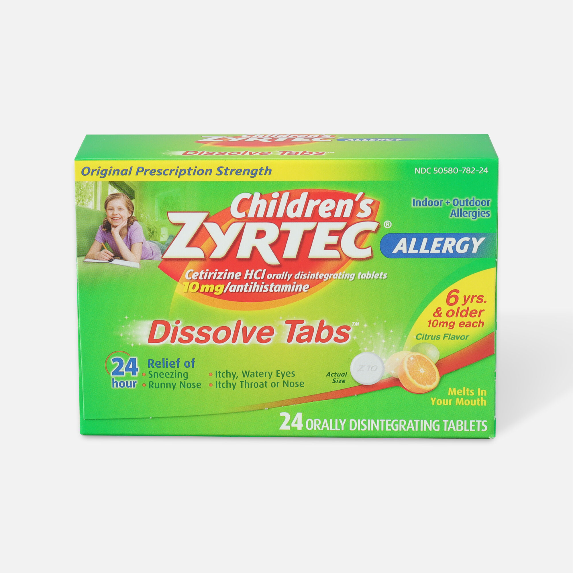 Children's Zyrtec Allergy Dissolve Tablets, Citrus Flavored, , large