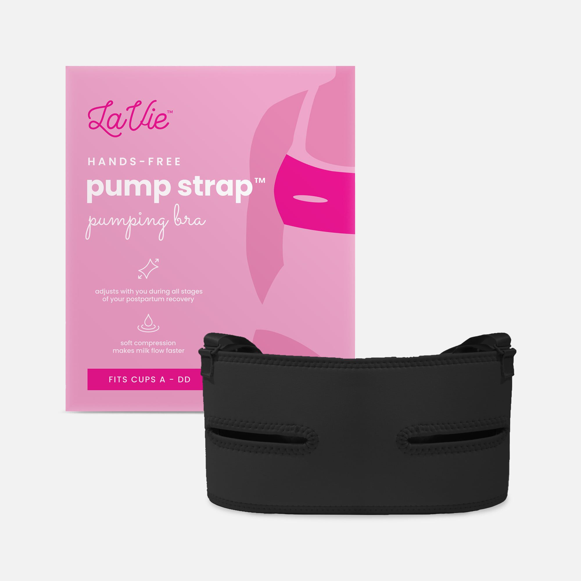 LaVie Pump Strap Hands-Free Pumping & Nursing Bra, Black, , large