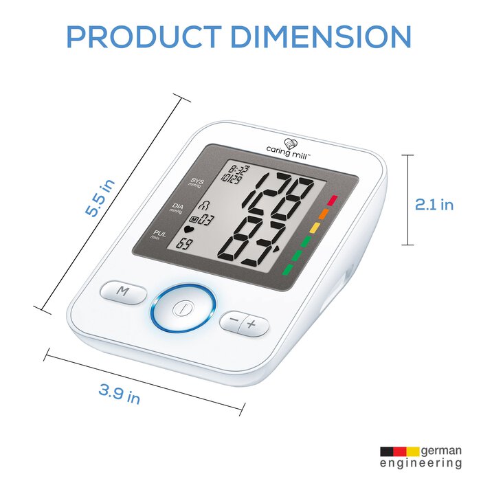Caring Mill™ Upper Arm Digital Blood Pressure Monitor with Adjustable Cuff, , large