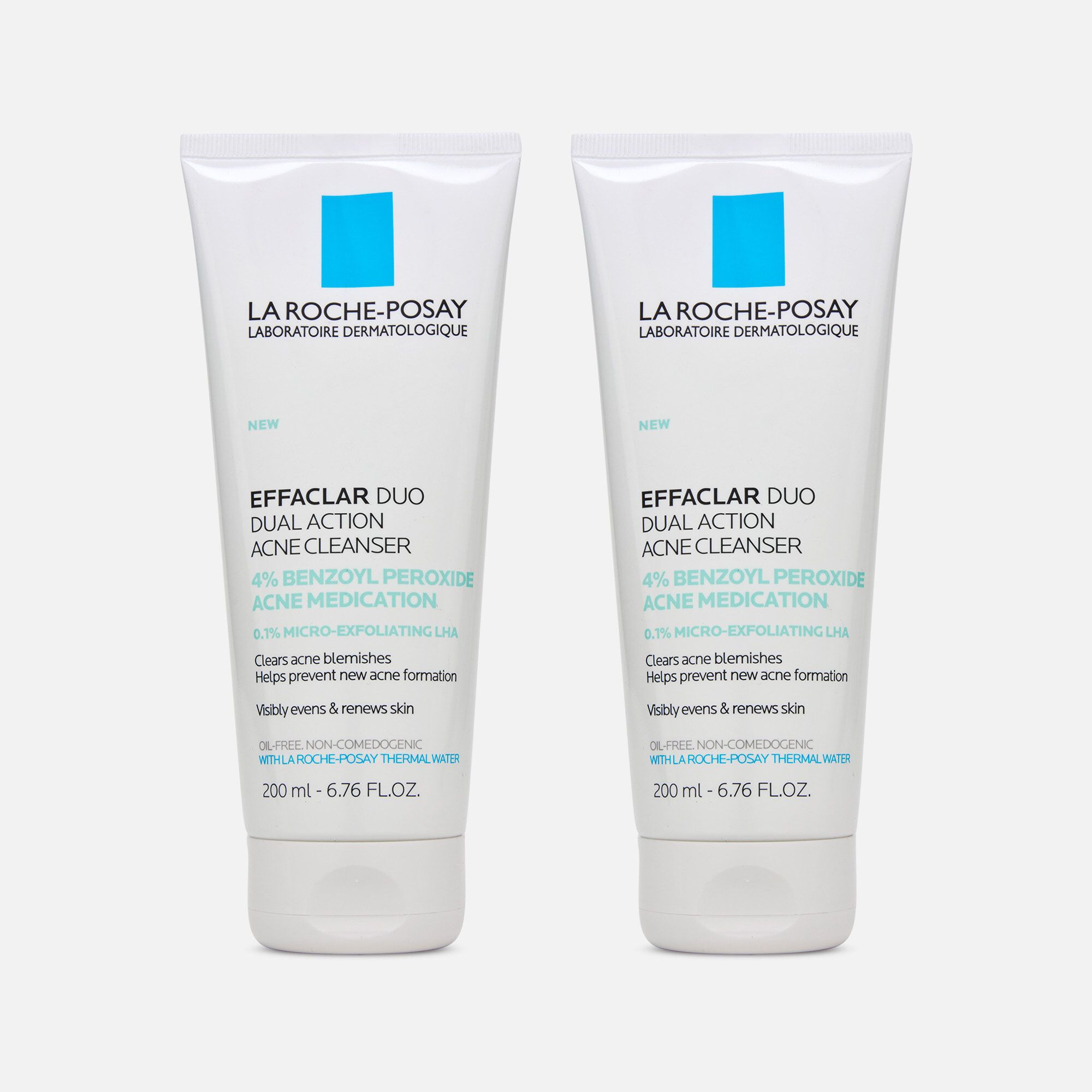 La Roche-Posay Effaclar Duo Acne Face Wash with Benzoyl Peroxide, 6.7 fl oz. (2-Pack), , large