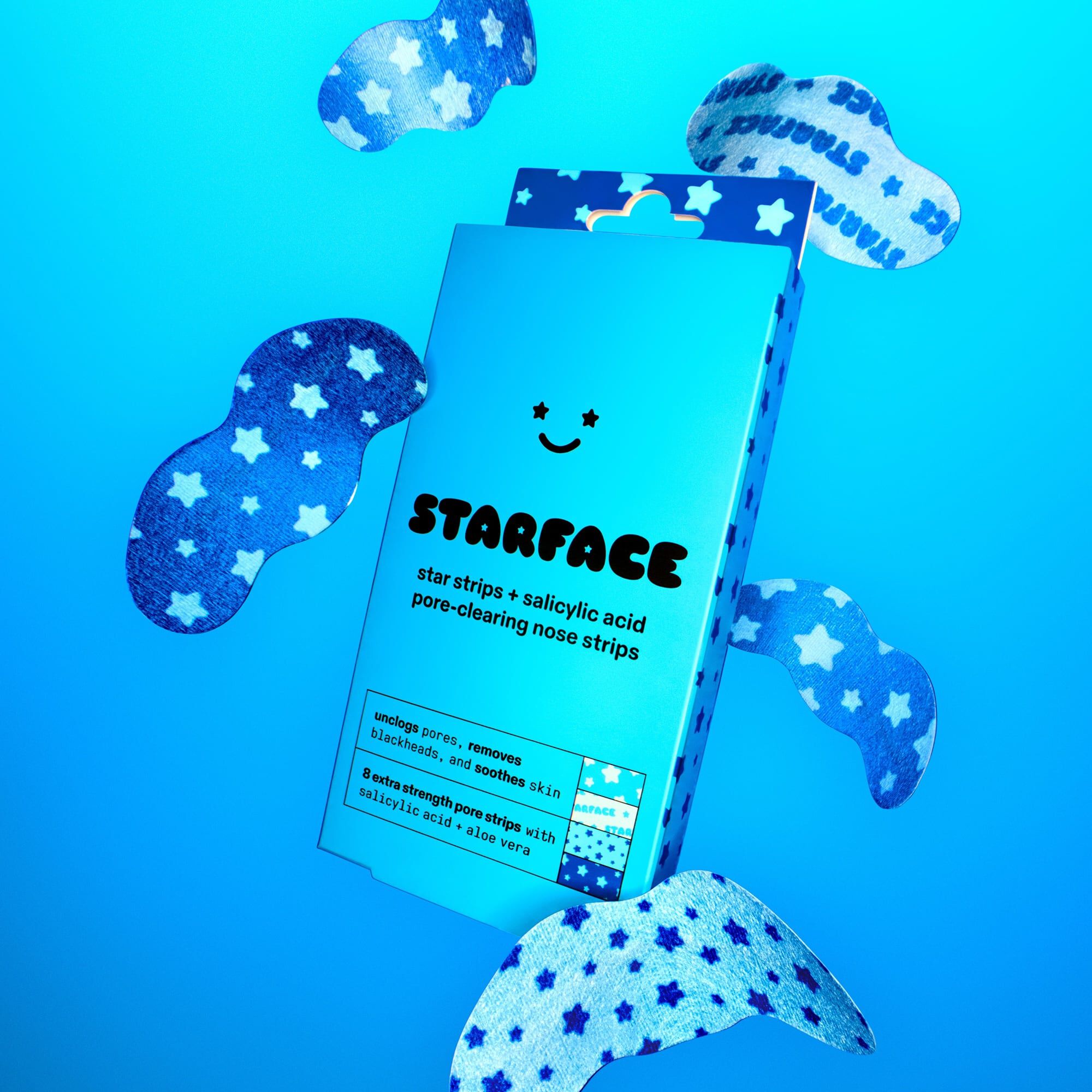 Starface Star Strips™ Pore-Clearing Nose Strips + Salicylic Acid, Blue, 8 ct., , large