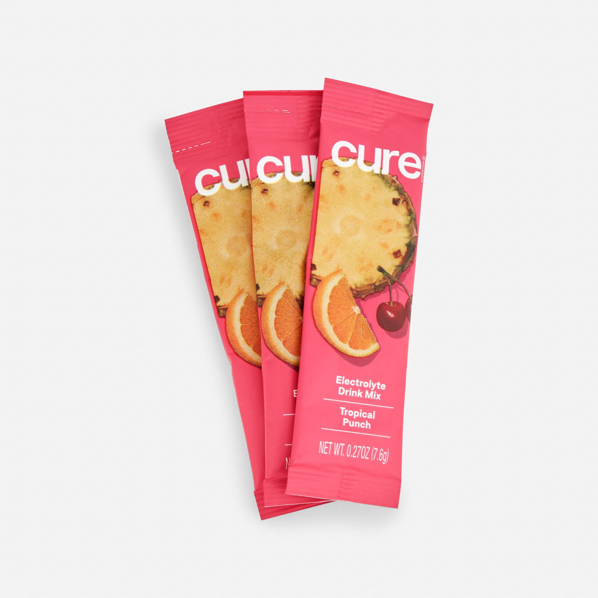 Cure Hydrating Electrolyte Drink Mix Pouches, Tropical Punch, 14 ct., , large