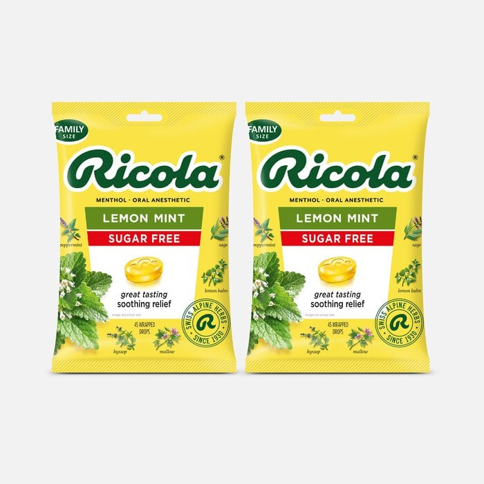 Ricola Sugar Free Lemon Mint Throat Drops, 45 ct. (2-Pack), , large