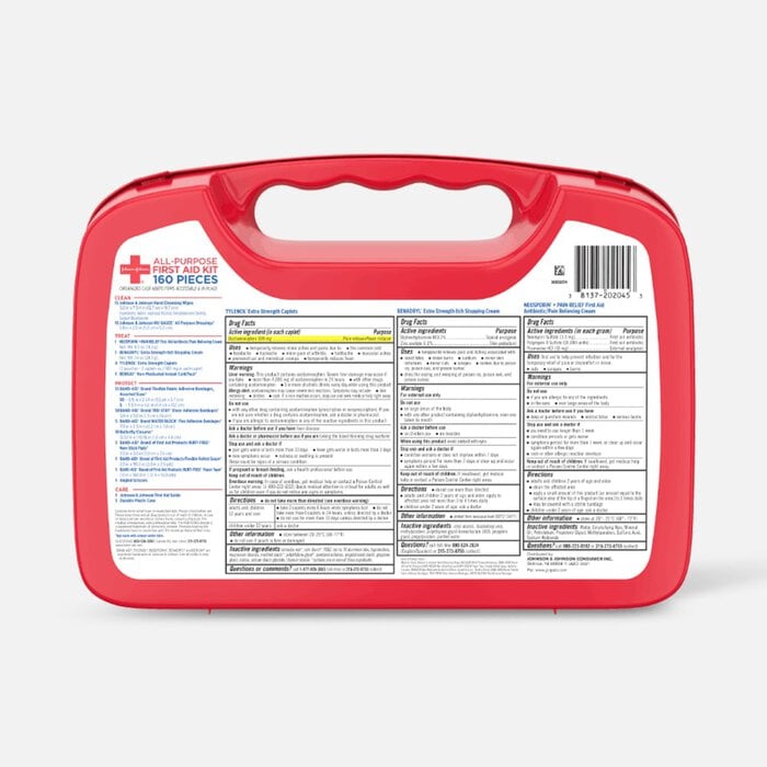 Johnson & Johnson All-Purpose First Aid Kit - 160 ct. (2-Pack), , large