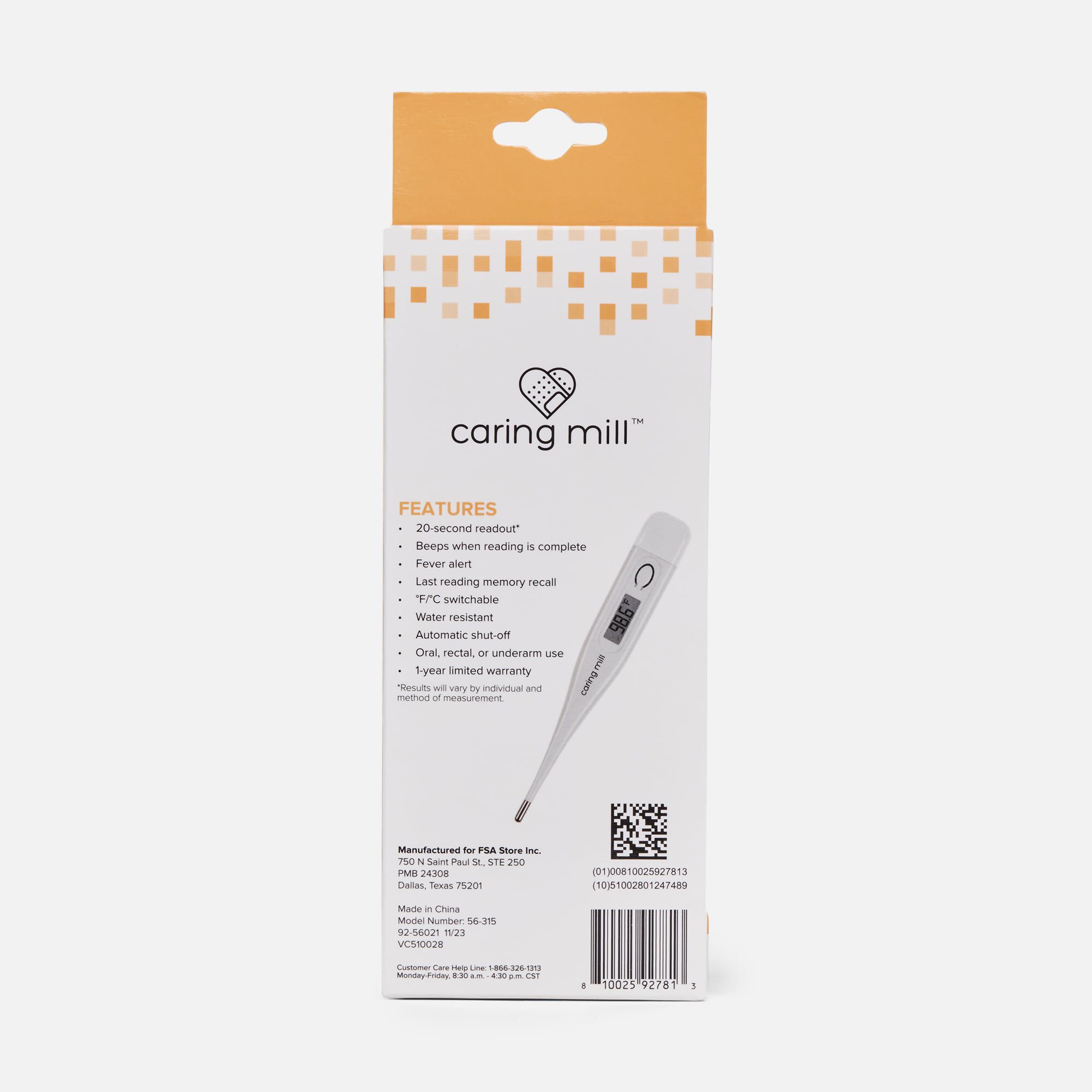 Caring Mill™ Digital Thermometer with Case, , large