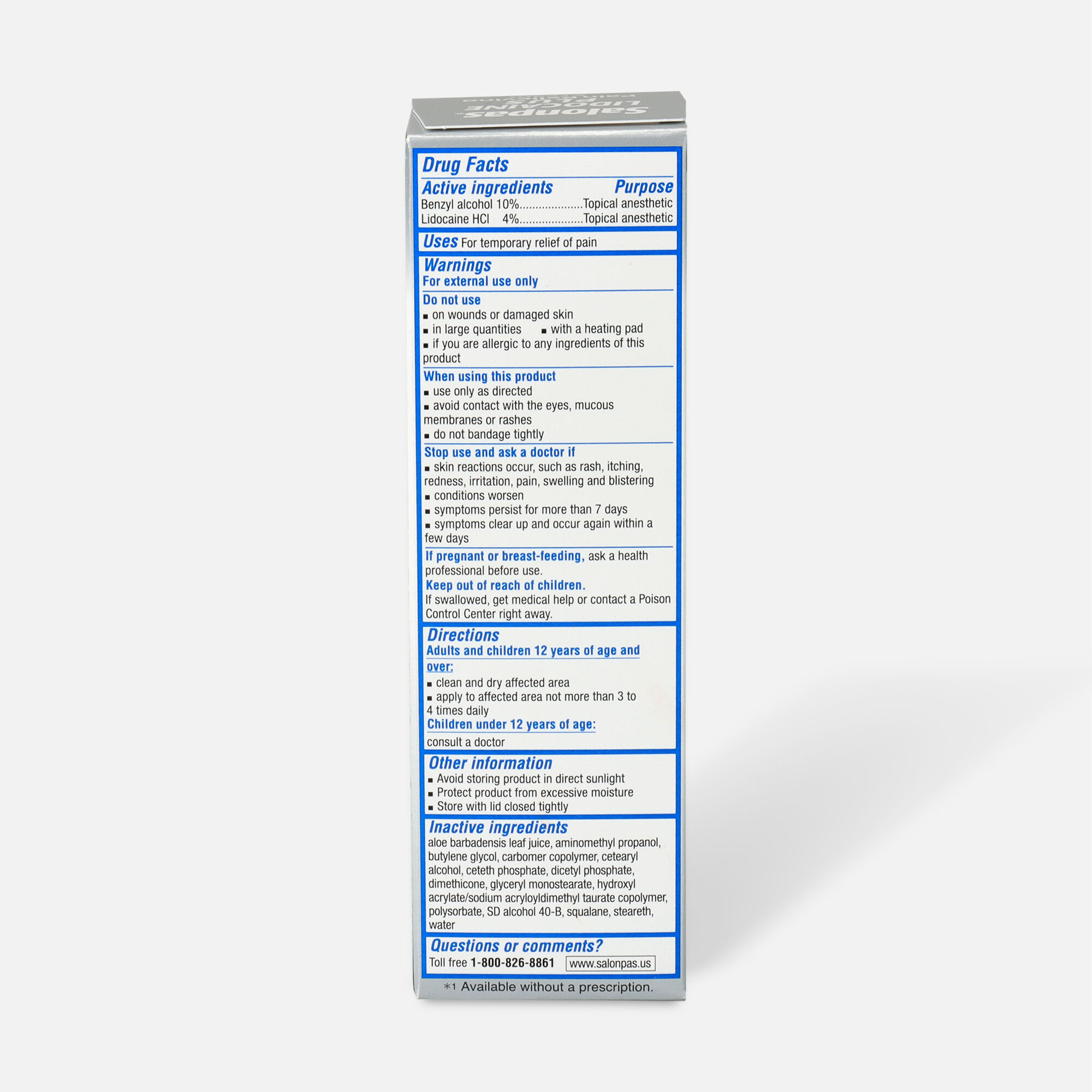 Salonpas Lidocaine Plus Cream, 3 oz., , large