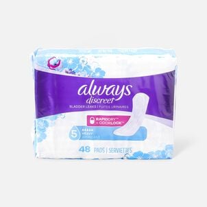 Always Discreet Moderate Long Incontinence Pads, 54 ct.