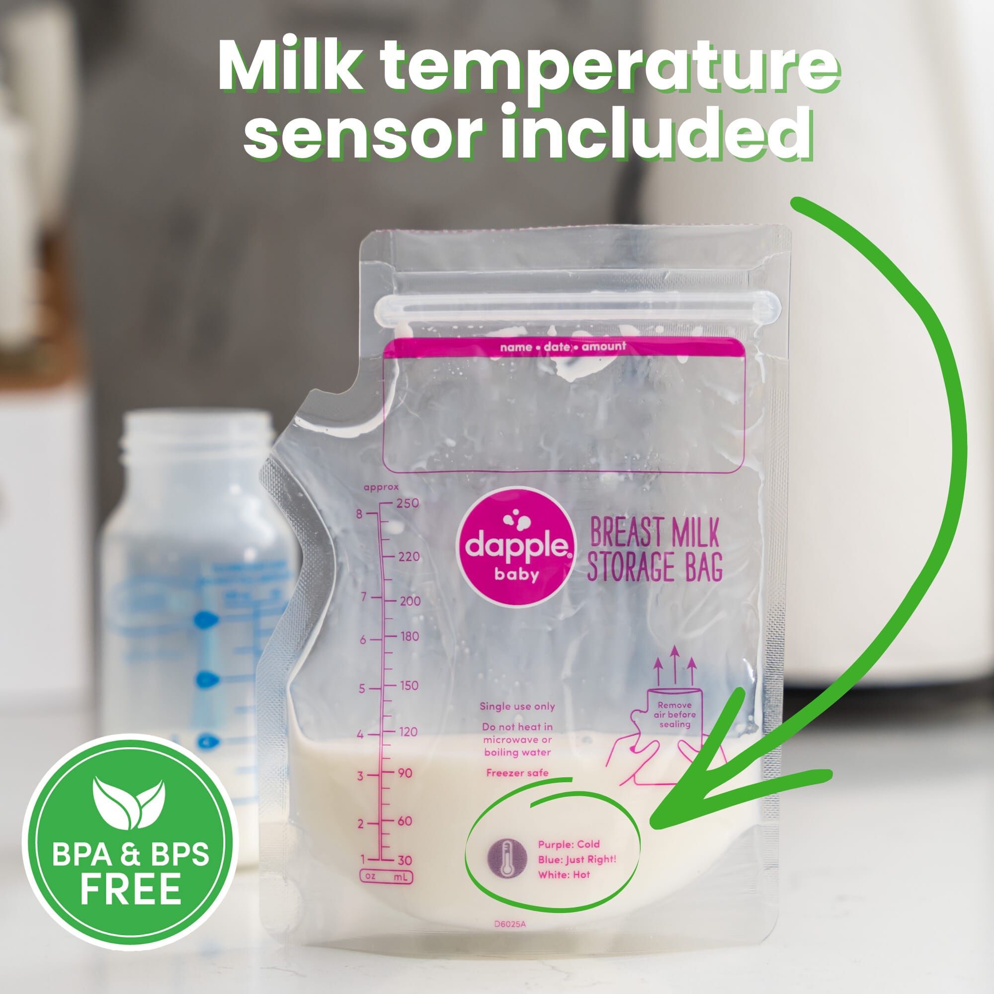 Dapple® Baby Breast Milk Storage Bags with Easy Pour Spout, 8 fl. oz., 100 ct., , large