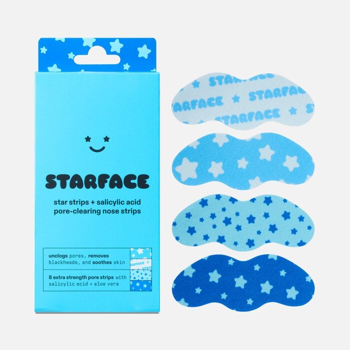 Starface Star Strips™ Pore-Clearing Nose Strips + Salicylic Acid, Blue, 8 ct., , large