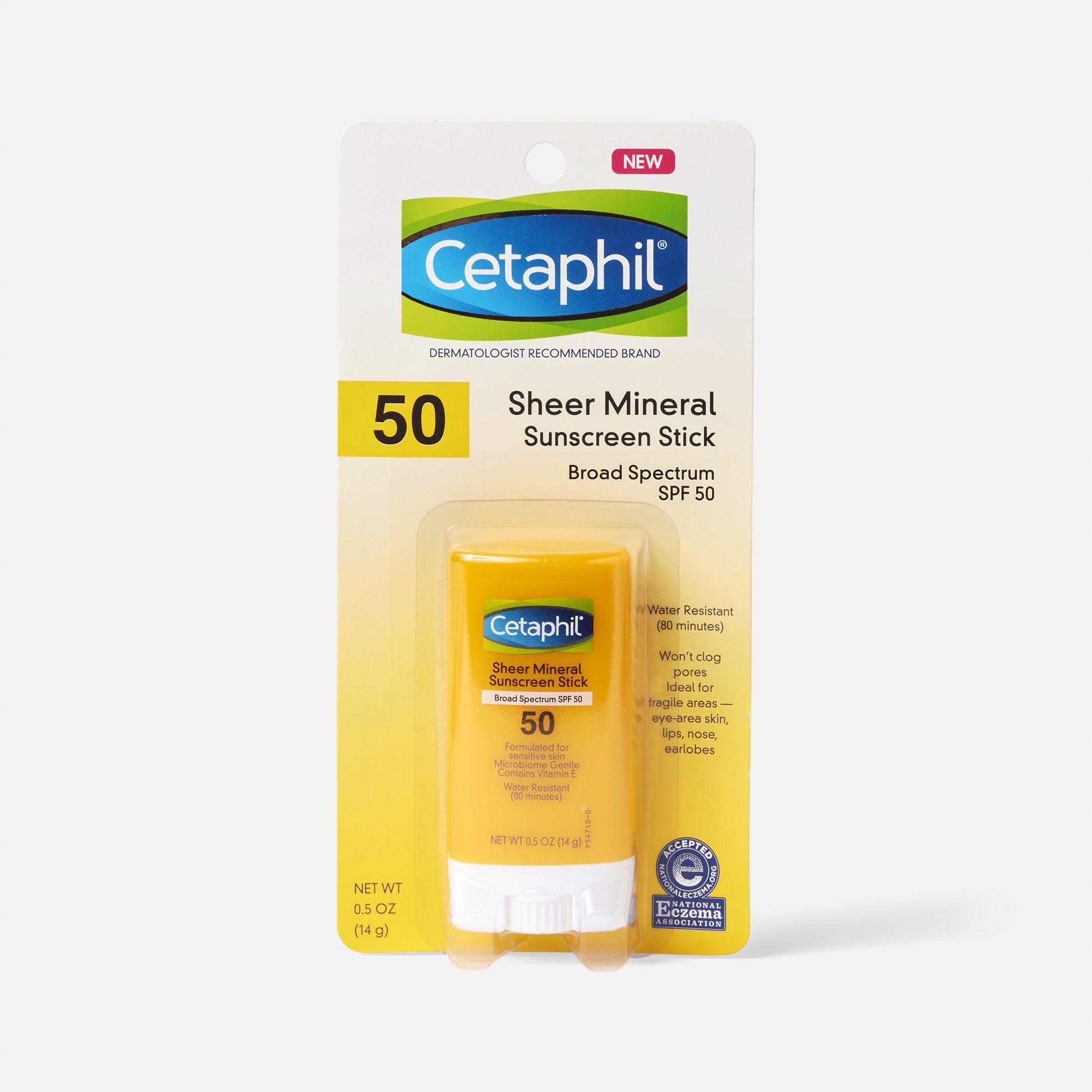 Cetaphil Sun Sheer Mineral Sunscreen Stick for Face and Body, SPF 50, .5 oz., , large