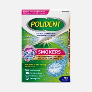 Polident Smokers Antibacterial Dental Appliance Cleanser Tablets, 90 ct., , large