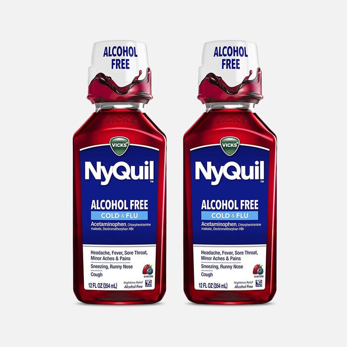 Vicks Nyquil Cold & Flu, Alcohol Free, 12 oz. (2-Pack), , large