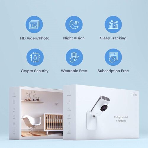 Miku Smart Baby Monitor with Breathing and Movement, , large