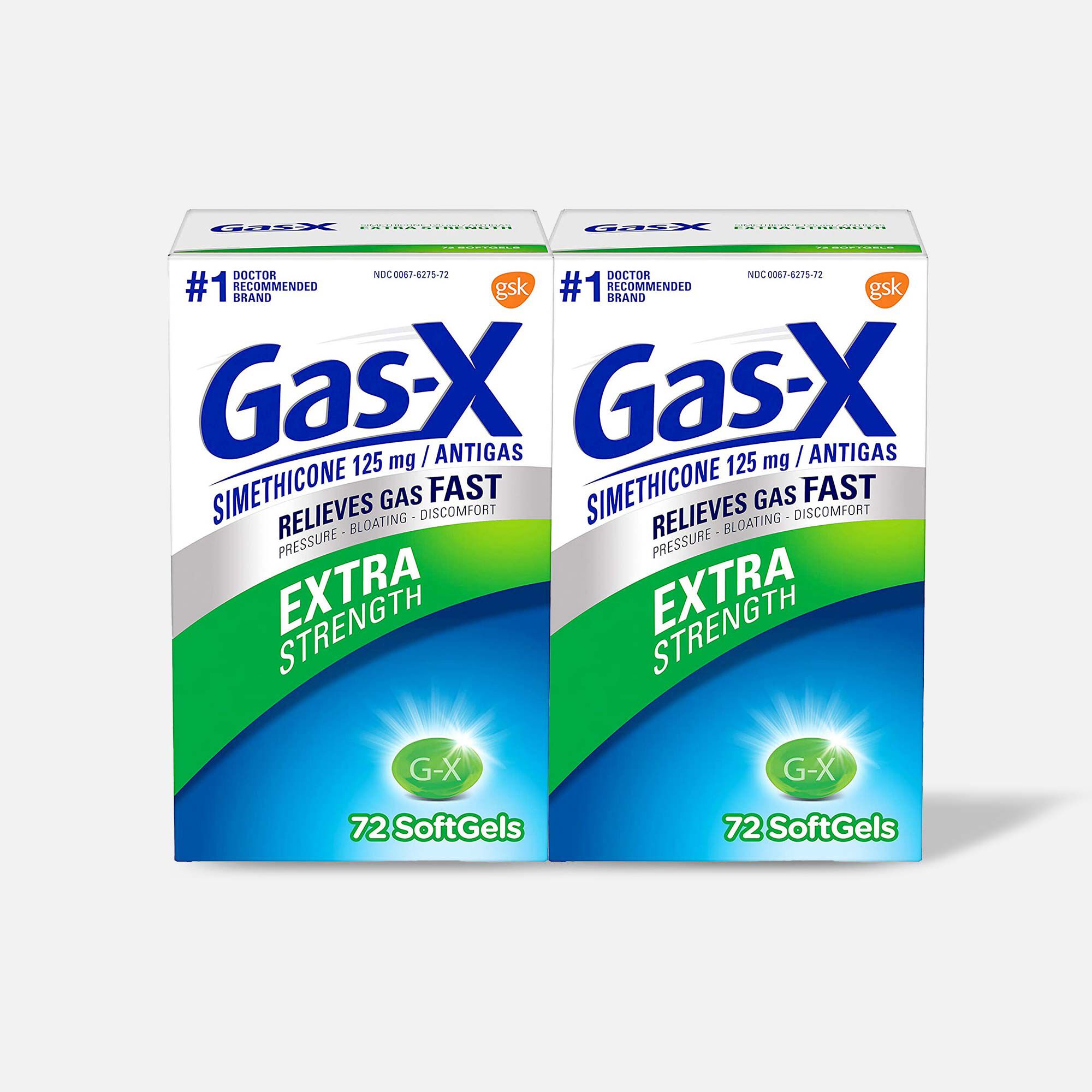 Gas-X Extra Strength Softgel, 125 mg, For Fast Relief From Gas, Bloating & Discomfort, 72 ct. (2-Pack), , large