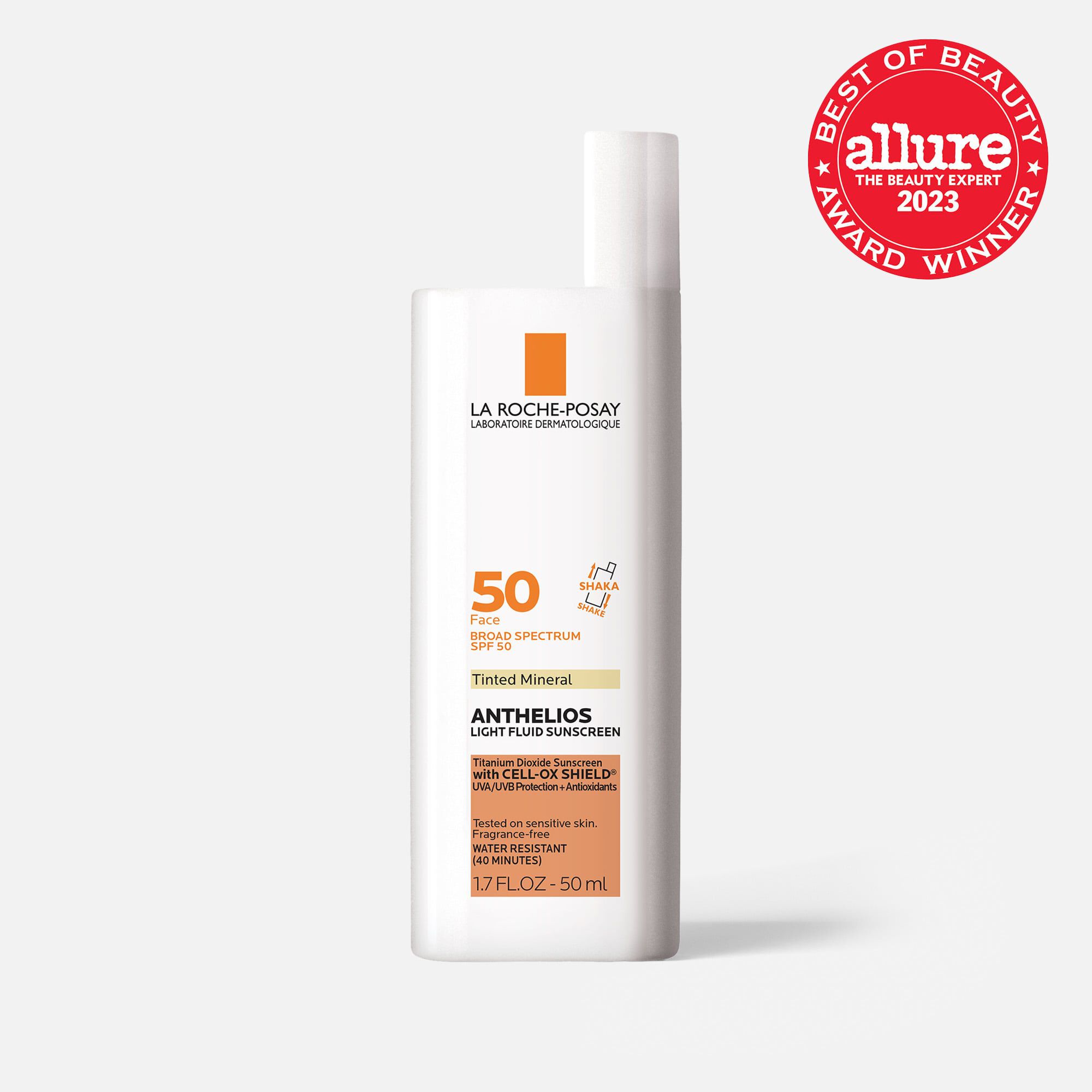 La Roche-Posay Mineral Anthelios Light Fluid Sunscreen for Face, Tinted, SPF 50, 1.7 oz., Tinted, large