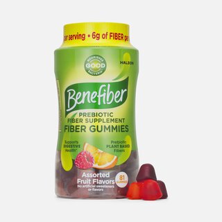 Benefiber Prebiotic Fiber Supplement Gummies for Digestive Health, Assorted Fruit, 81 ct., , large