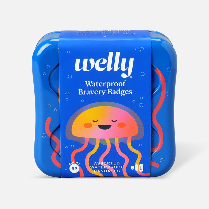 Welly Bravery Badges Waterproof Jellyfish Assorted Flex Fabric Bandages - 39 ct., , large