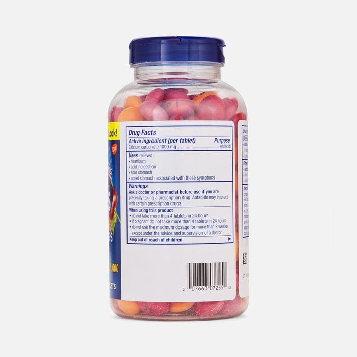TUMS Chewy Bites Ultra Strength Antacid Chewable Tablets, Mixed Fruit, 200 ct., , large