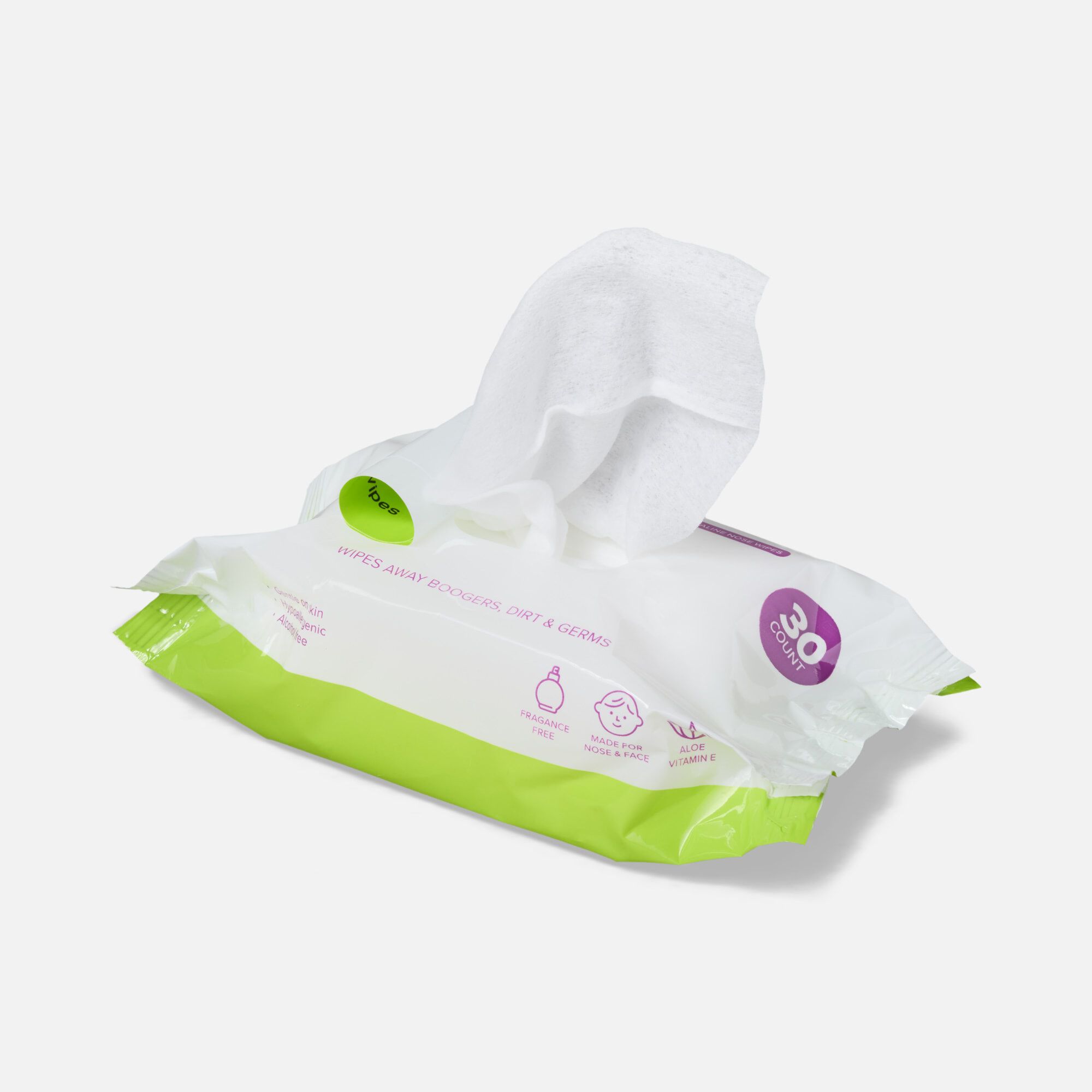 Caring Mill™ Gentle Saline Nose Wipes, Unscented, 30 ct. (2 pack), , large