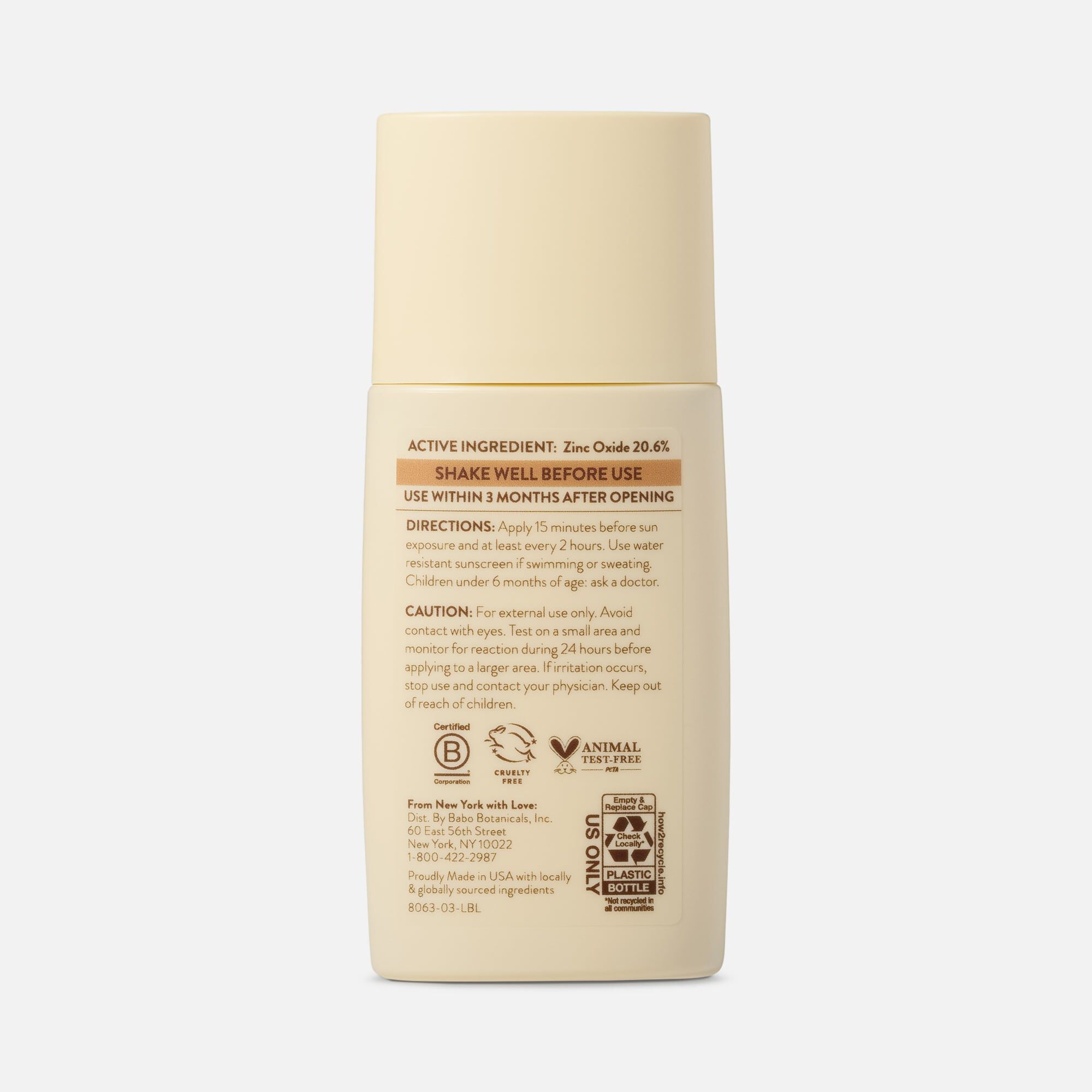 Babo Botanicals Daily Sheer Tinted Mineral Sunscreen Fluid, SPF 50, 1.7 fl oz., , large