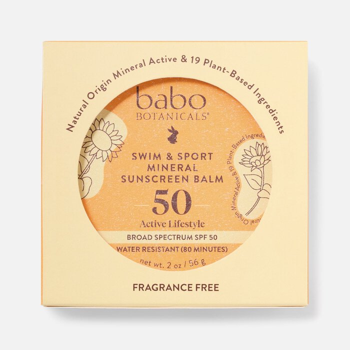 Babo Botanicals Swim & Sport Mineral Sunscreen Balm, SPF 50, 2 oz., , large