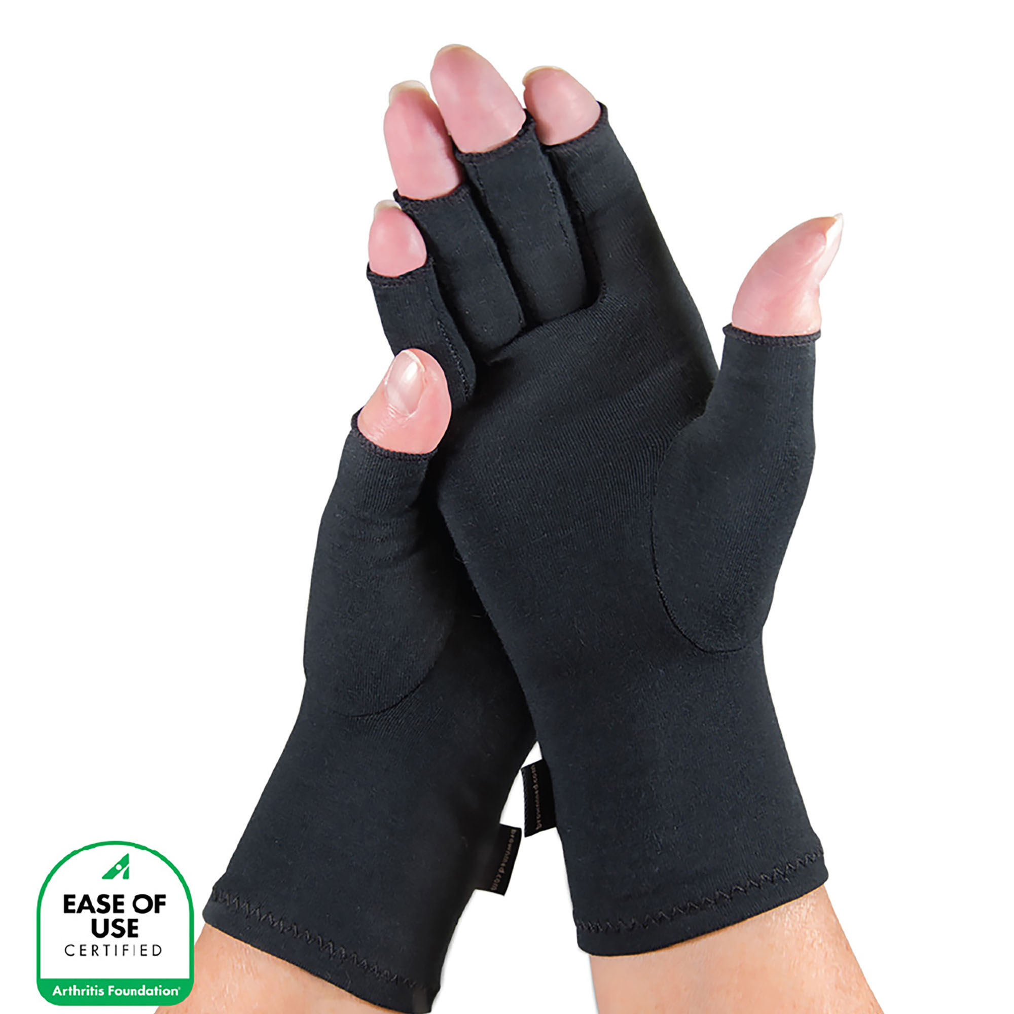 IMAK Compression Arthritis Gloves, Black, Large, Black, large