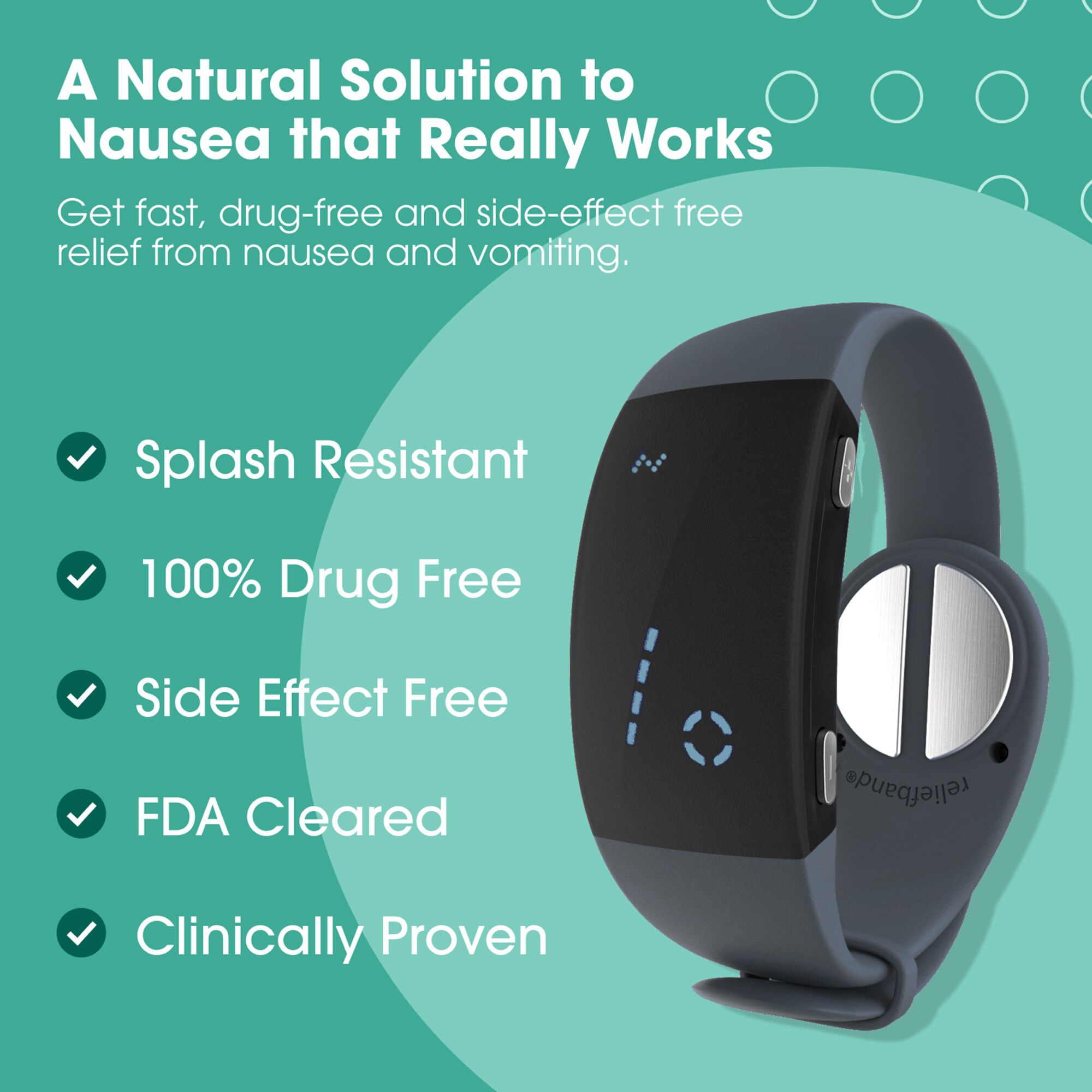 Reliefband Premier for Nausea Relief, Charcoal Grey, Charcoal Grey, large