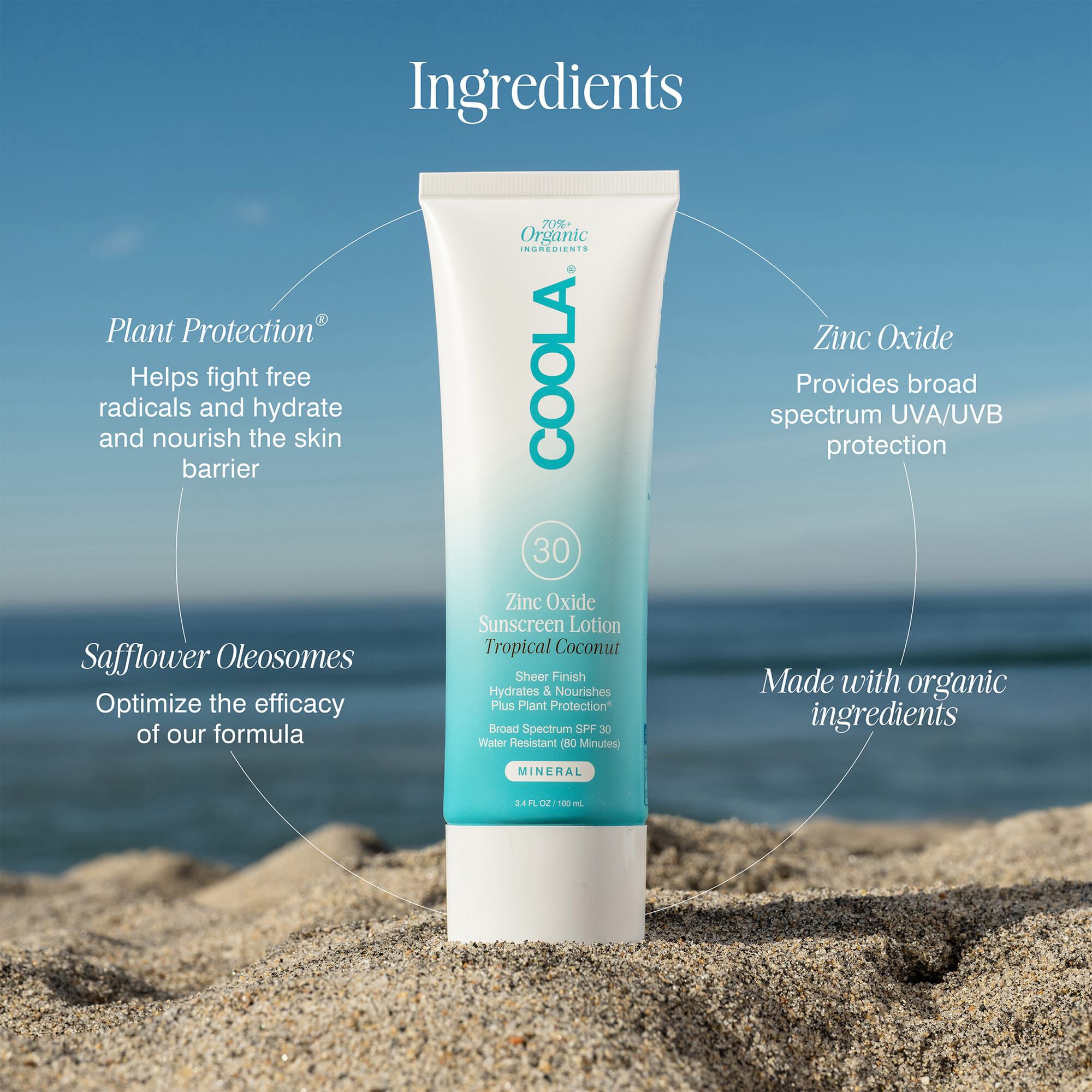 COOLA® Mineral Body Organic Sunscreen Lotion, , large