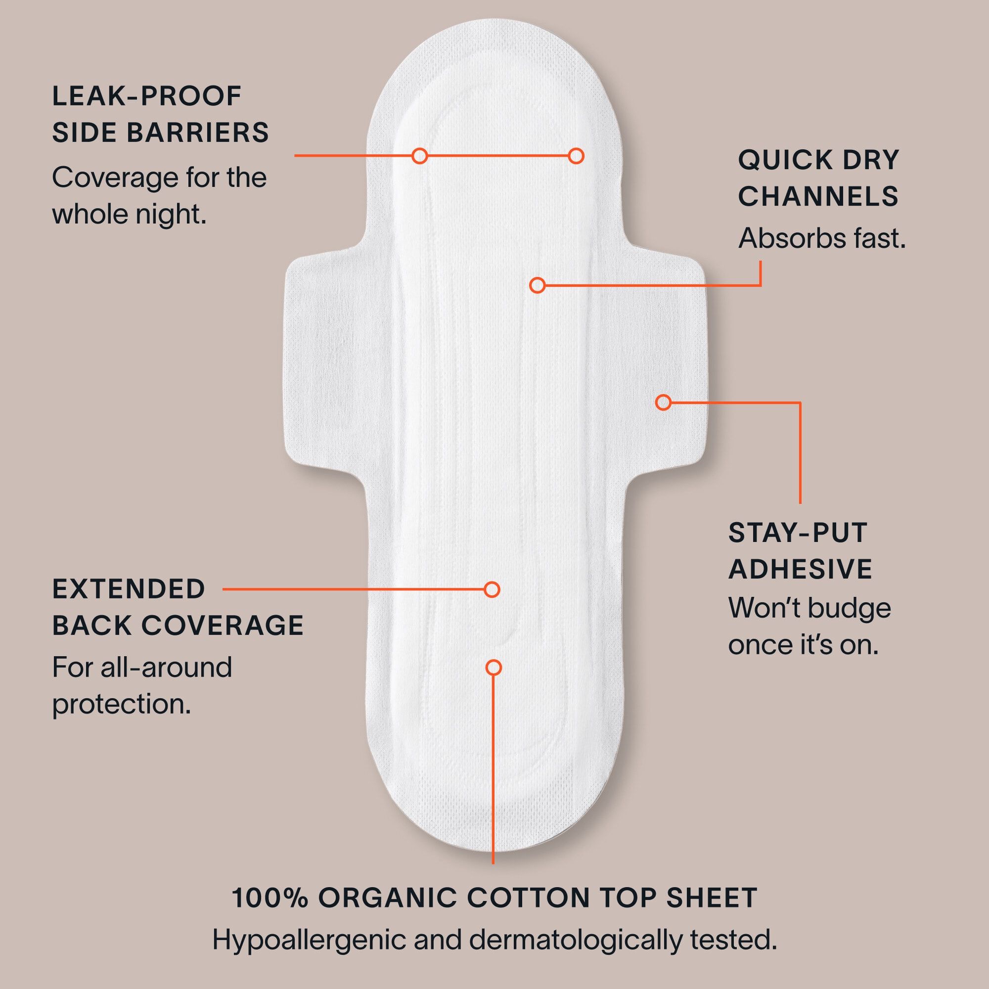 Cora Organic Cotton Ultra Thin Period Pads, , large