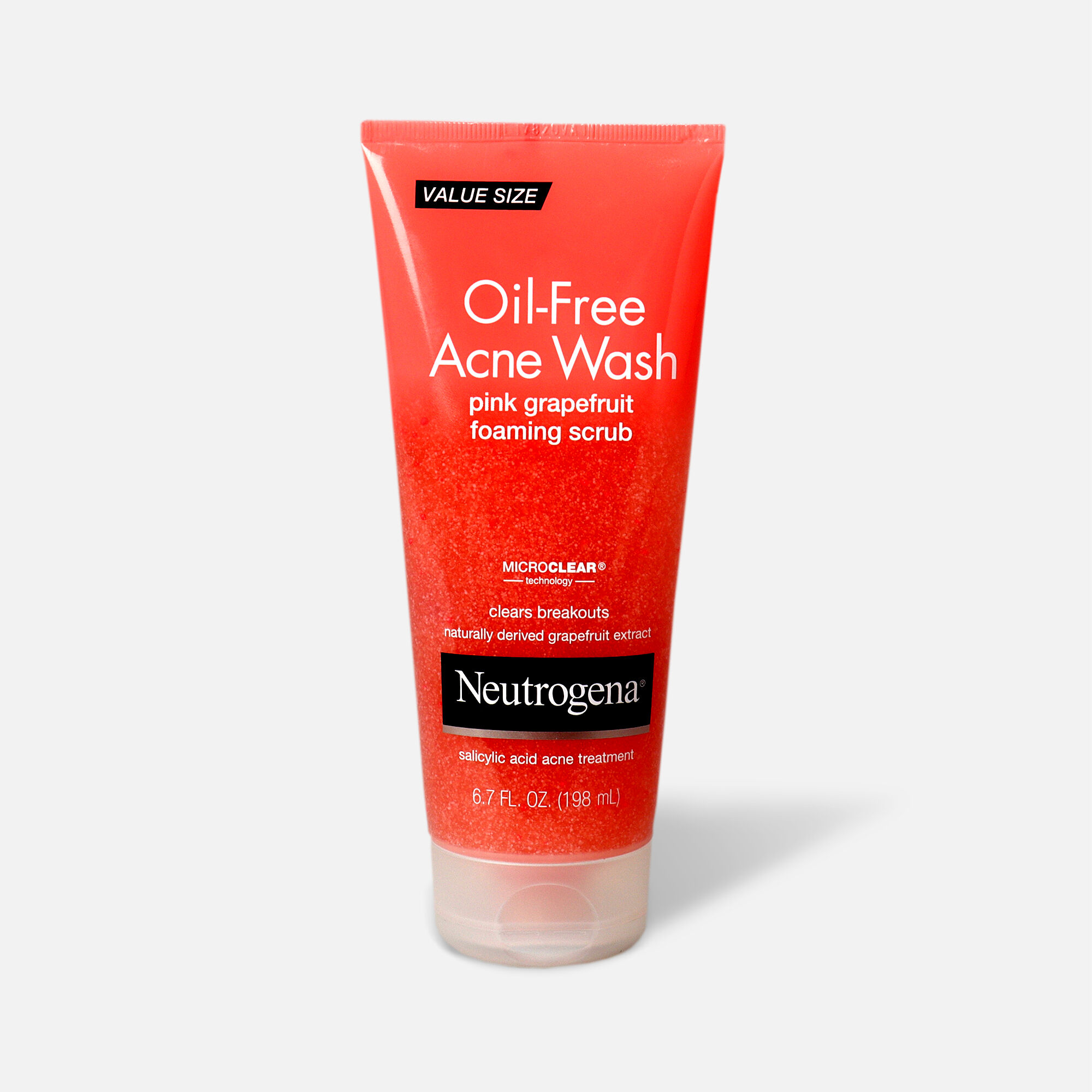 Neutrogena Pink Grapefruit Oil-Free Foaming Acne Scrub, 6.7 fl oz., , large