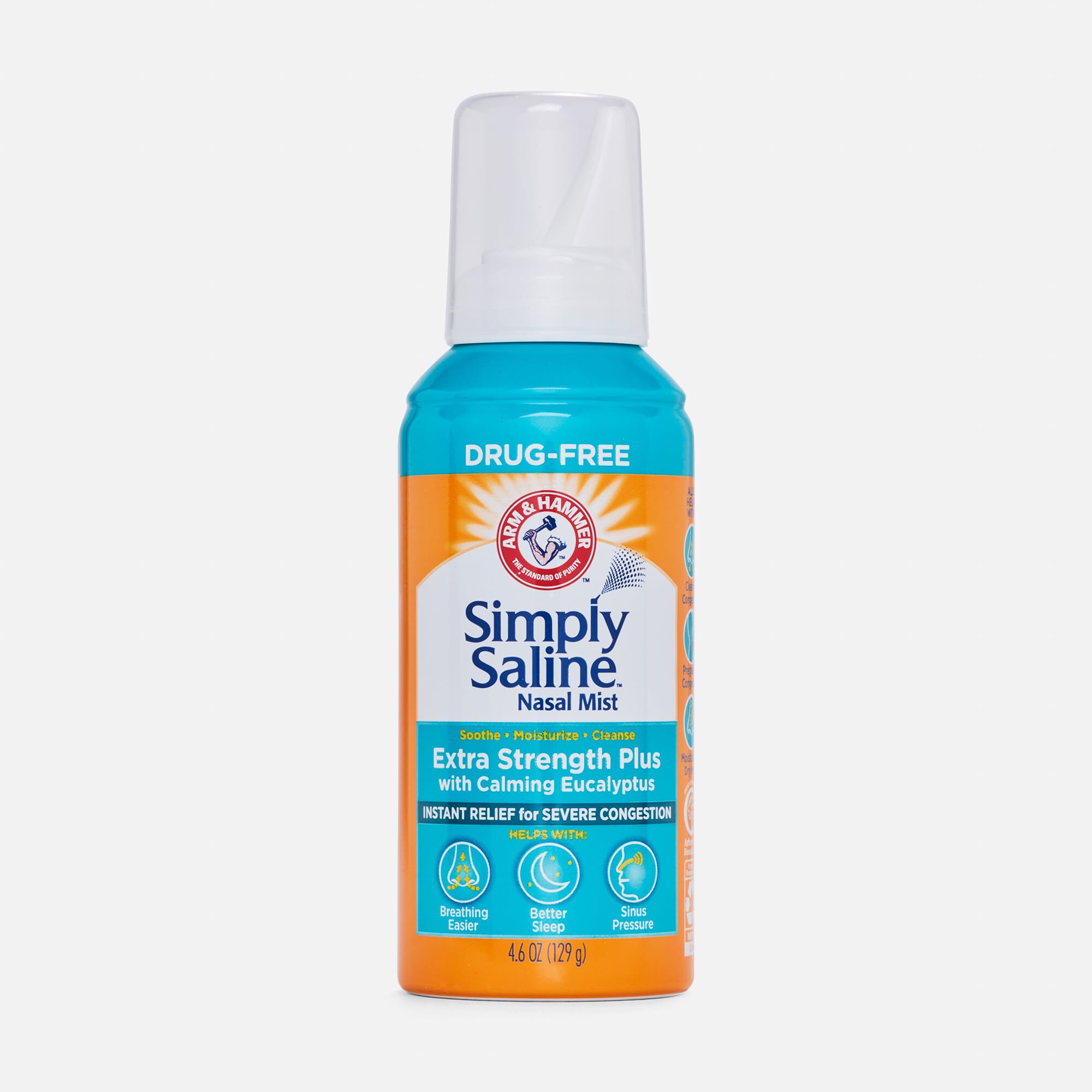 Simply Saline Adult Nasal Mist Extra Strength Plus with Calming Eucalyptus, 4.6 oz., , large