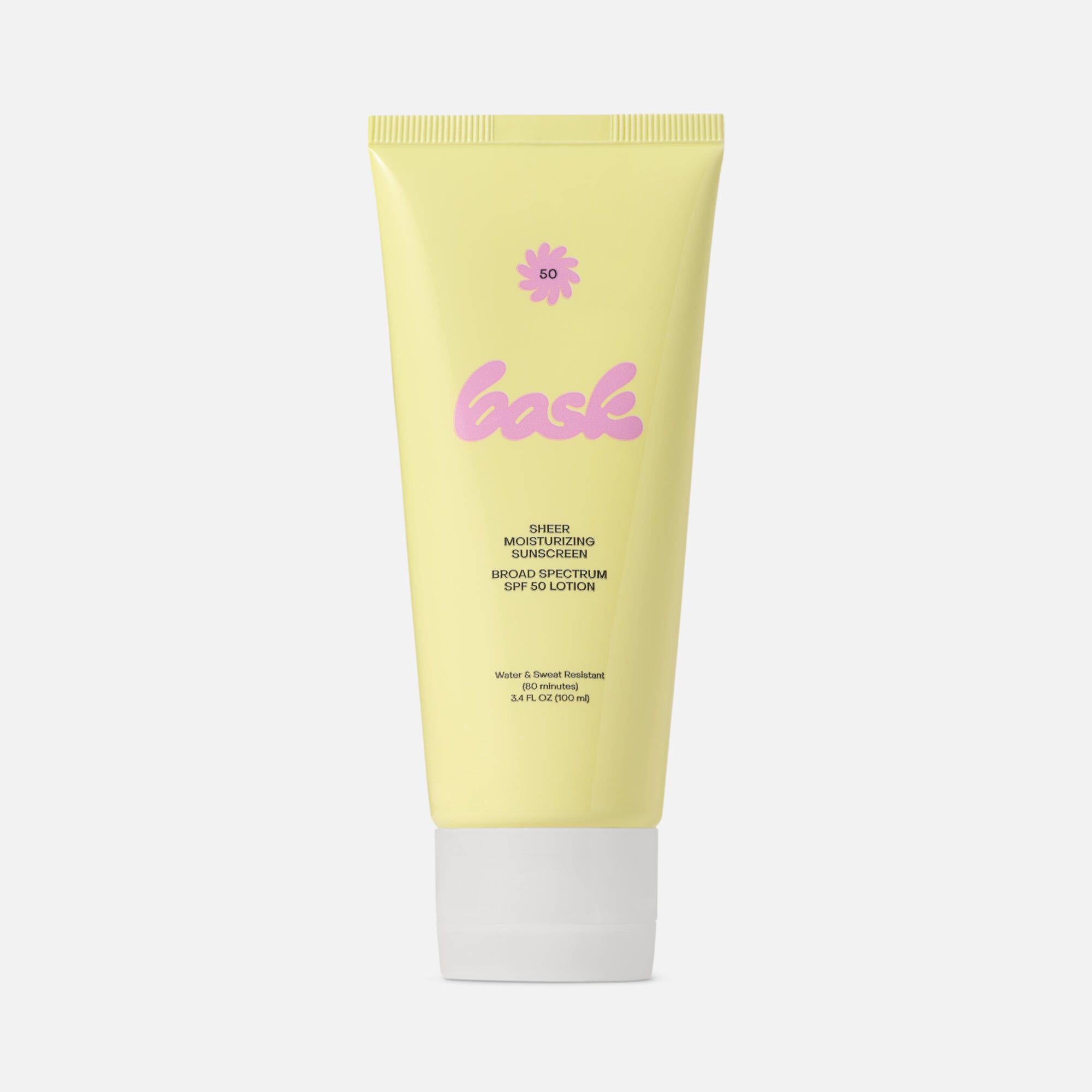 Bask SPF 50 Sheer Moisturizing Lotion, 3.4 fl oz.
