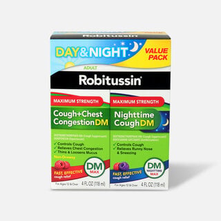 Robitussin Maximum Strength Day & Night Cough + Chest Congestion DM Value Pack, 4 oz. each, , large