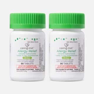 Caring Mill™ 24-Hour Allergy Relief Cetirizine Hydrochloride Tablets, 10mg (2-Pack)