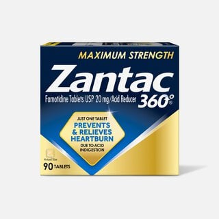 Zantac 360 Maximum Strength Acid Reducer, 20 mg Tablets, 90 ct.