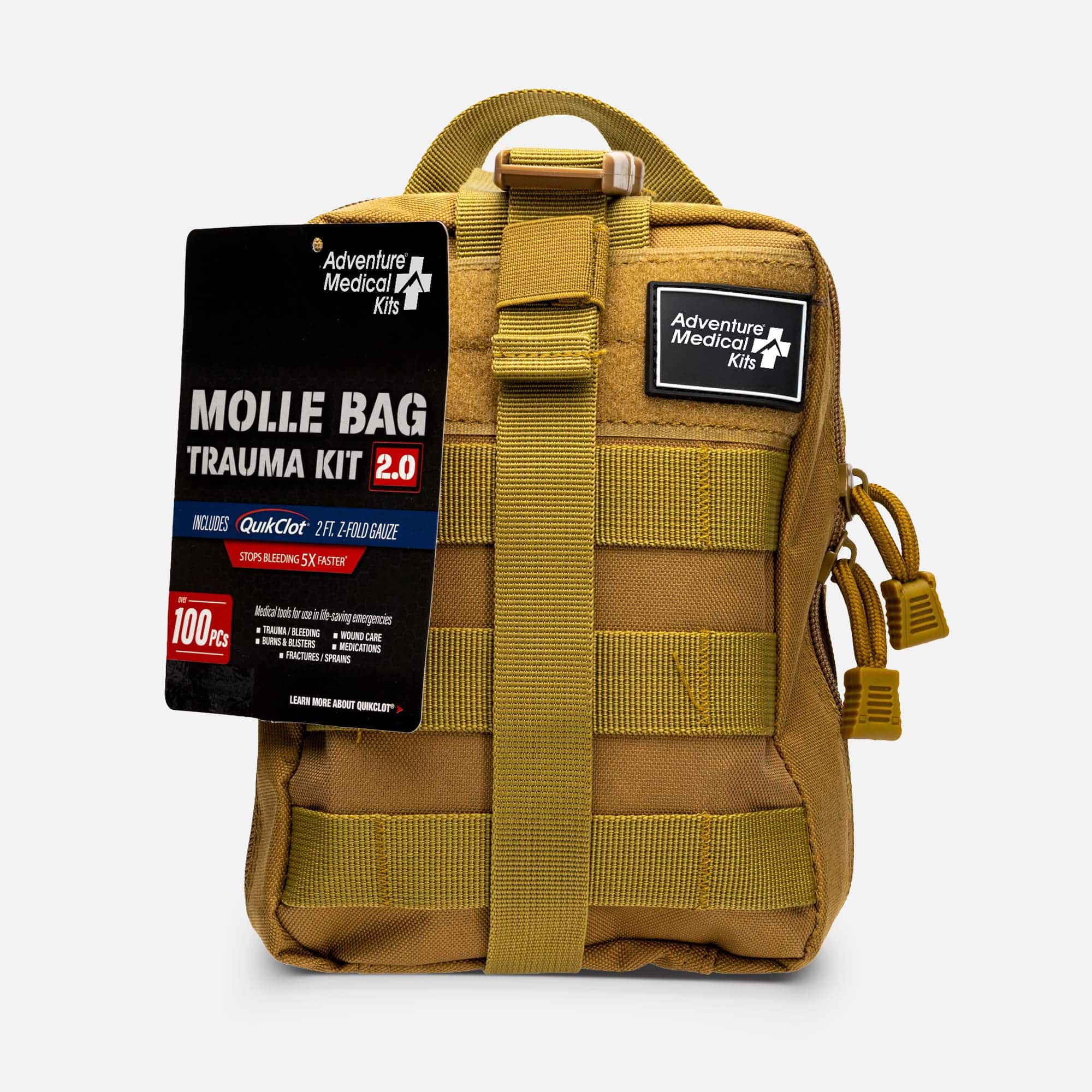 Adventure Medical Kits MOLLE Bag Trauma Kit 2.0 with QuikClot, Camo, 76 pc.