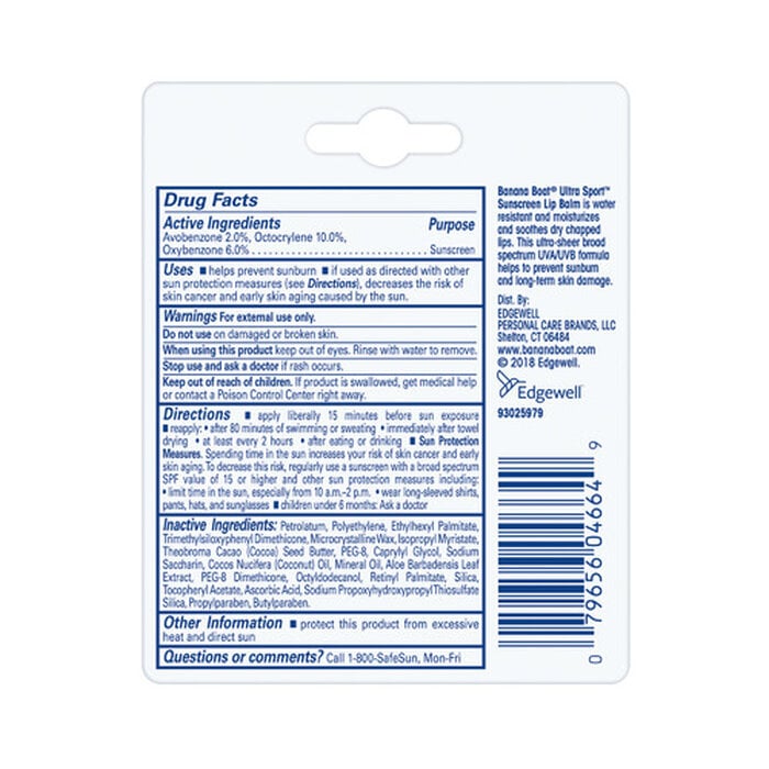 Banana Boat Ultra Sport Sunscreen Lip Balm SPF 50, .15 oz., , large