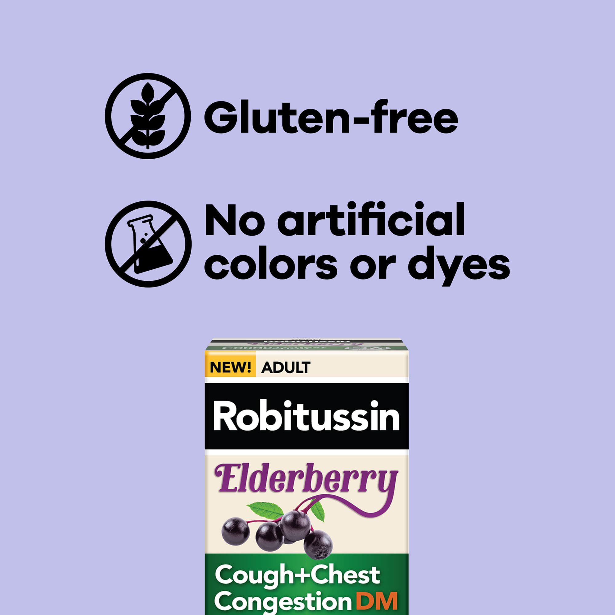Robitussin® Maximum Strength Elderberry Cough + Chest Congestion DM, 8 fl. oz., , large