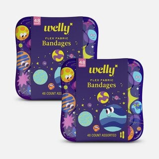 Welly Bravery Badges Planet Pals Assorted Flex Fabric Bandages, 48 ct. (2-Pack), , large