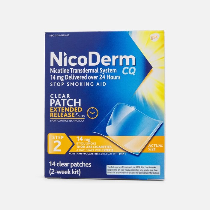 14 mg patch is how many cigarettes Step 2 Nicotine Patches, 14mg (14 Ct) NicoDerm CQ Step 2 Clear