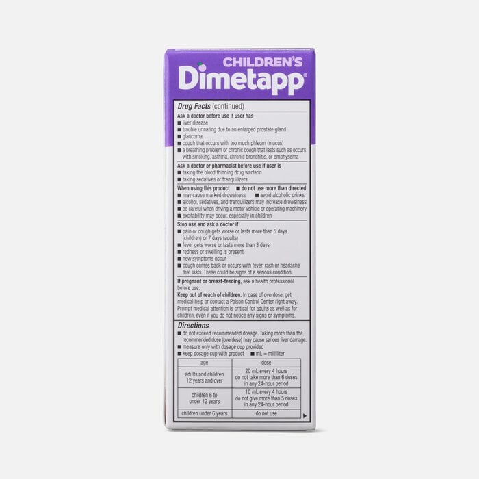 Children’s Dimetapp Multi-Symptom Cold & Flu, Grape, 4 oz., , large
