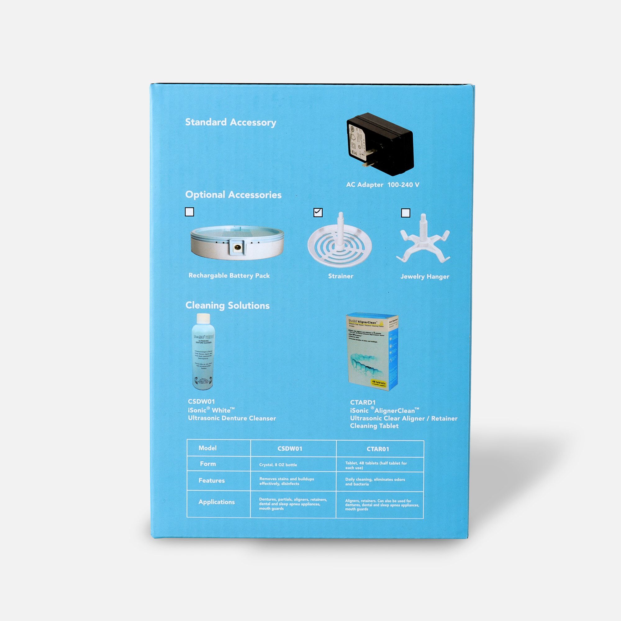 iSonic Ultrasonic Portable Denture & Retainer Cleaner DS180, , large