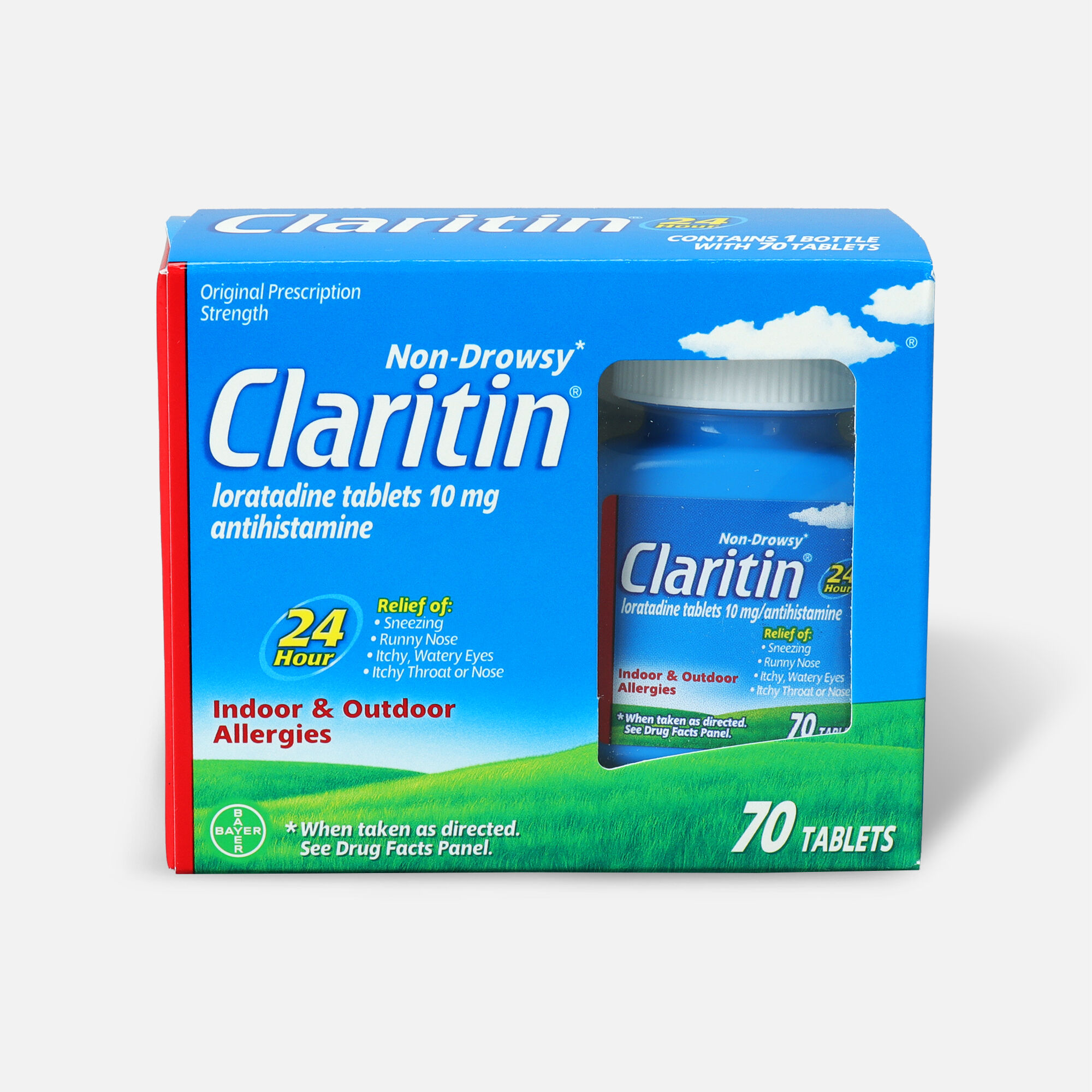 Claritin 24 Hour Non Drowsy Allergy Relief 10 mg Tablets, , large