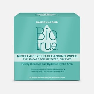 Bausch + Lomb BioTrue Micellar Eyelid Cleansing Wipes, 30 ct., , large