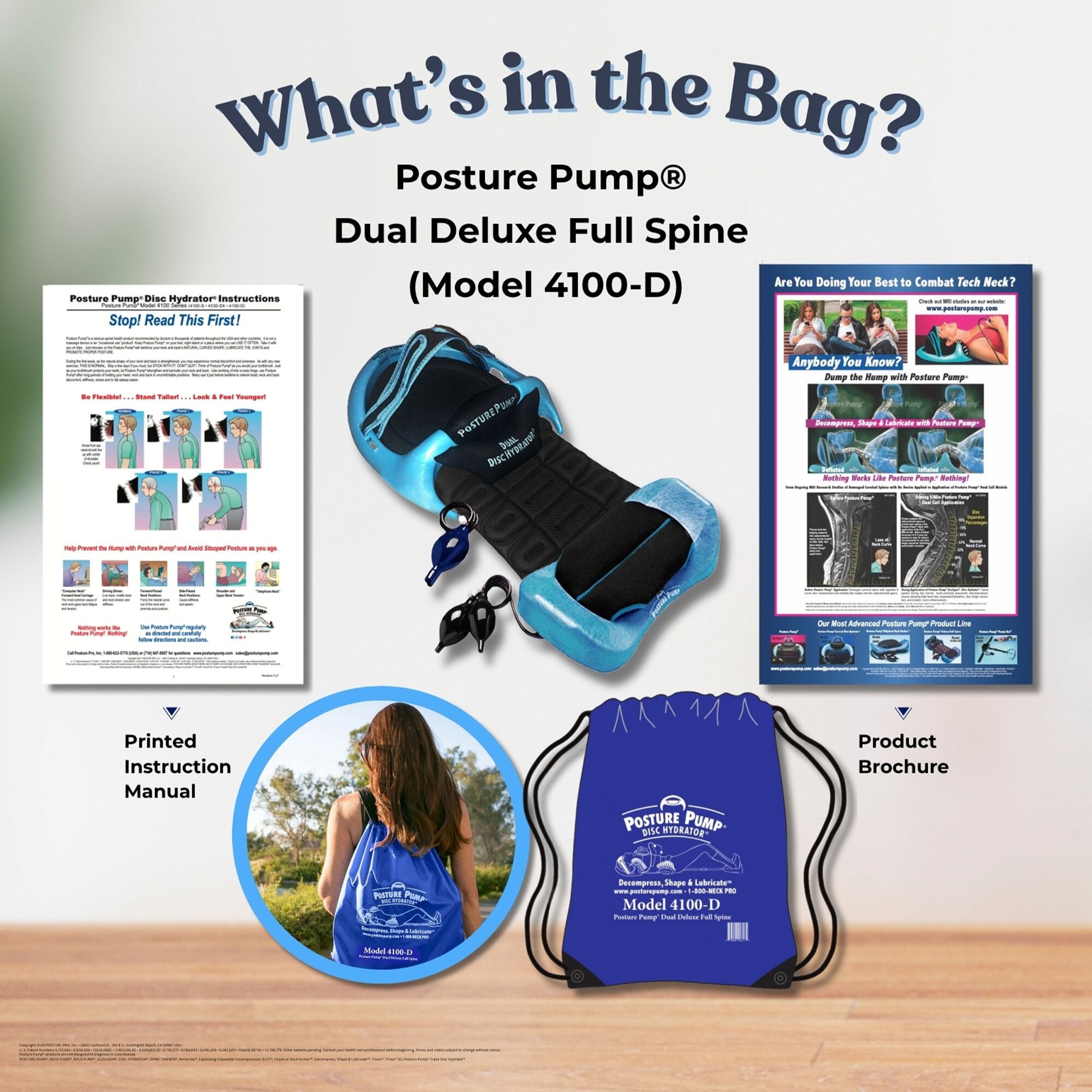 Posture Pump® Dual Deluxe Full Spine with Disc Hydrator, Model 4100-D, , large