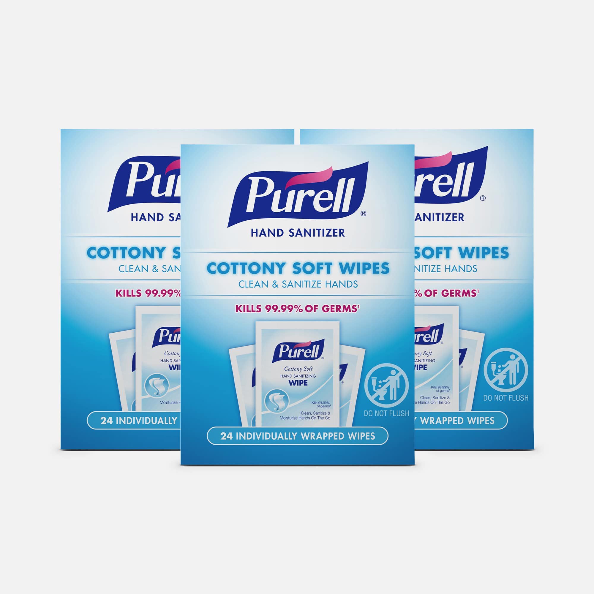 Purell Cottony Soft Hand Sanitizing Wipes, 24 ct. (3 pack)