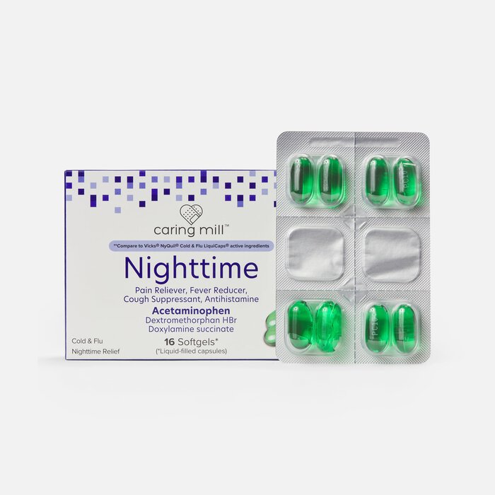 Caring Mill™ Nighttime Cold & Flu Relief Softgels, 16 ct., , large