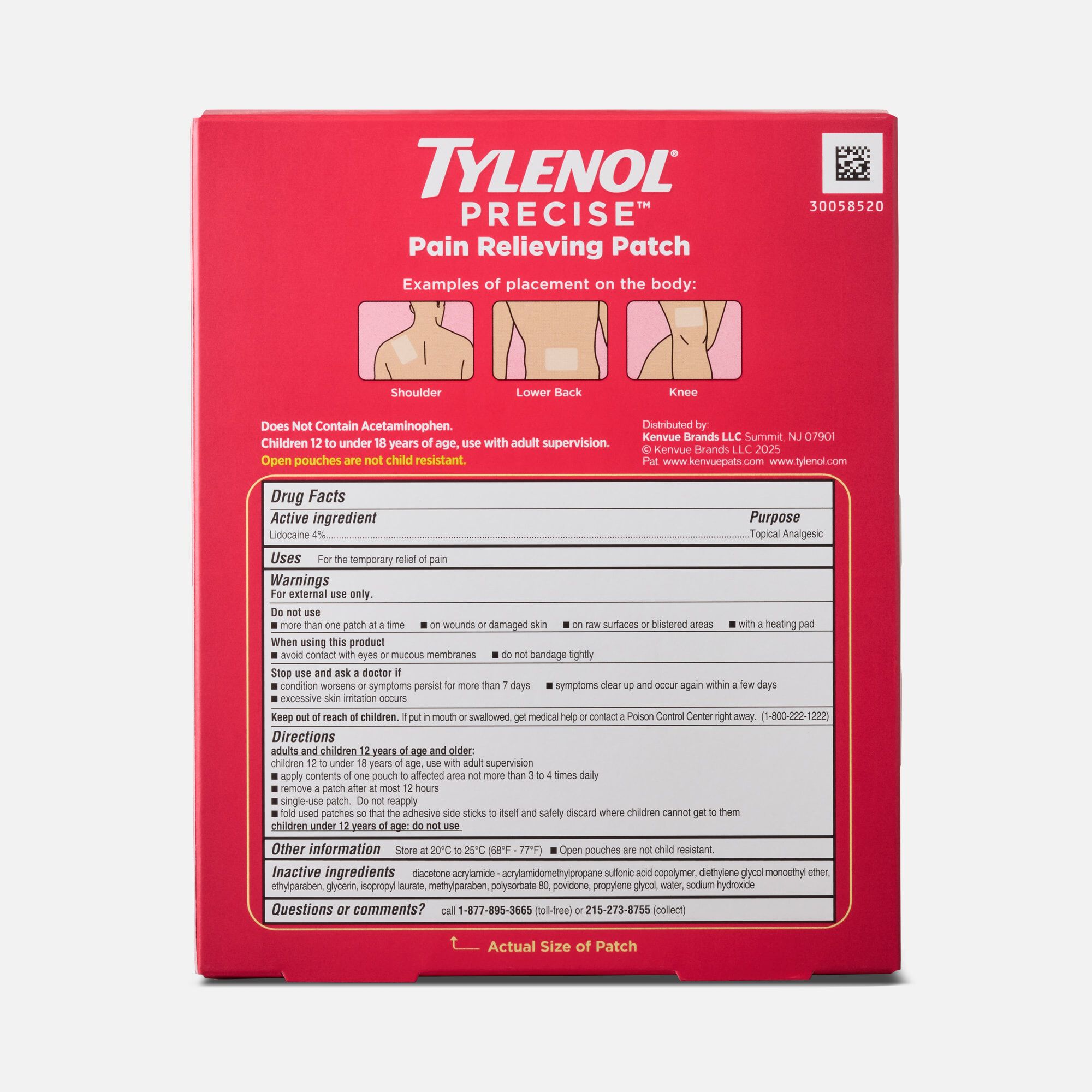 TYLENOL® PRECISE® Pain Relieving Patches, Large, 4 ct., , large